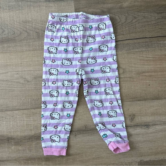 Sanrio Baby 2 Pc Purple Pink Stripe Little Sleepy Head Hello Kitty PJ Set 24 MO - Picture 5 of 7